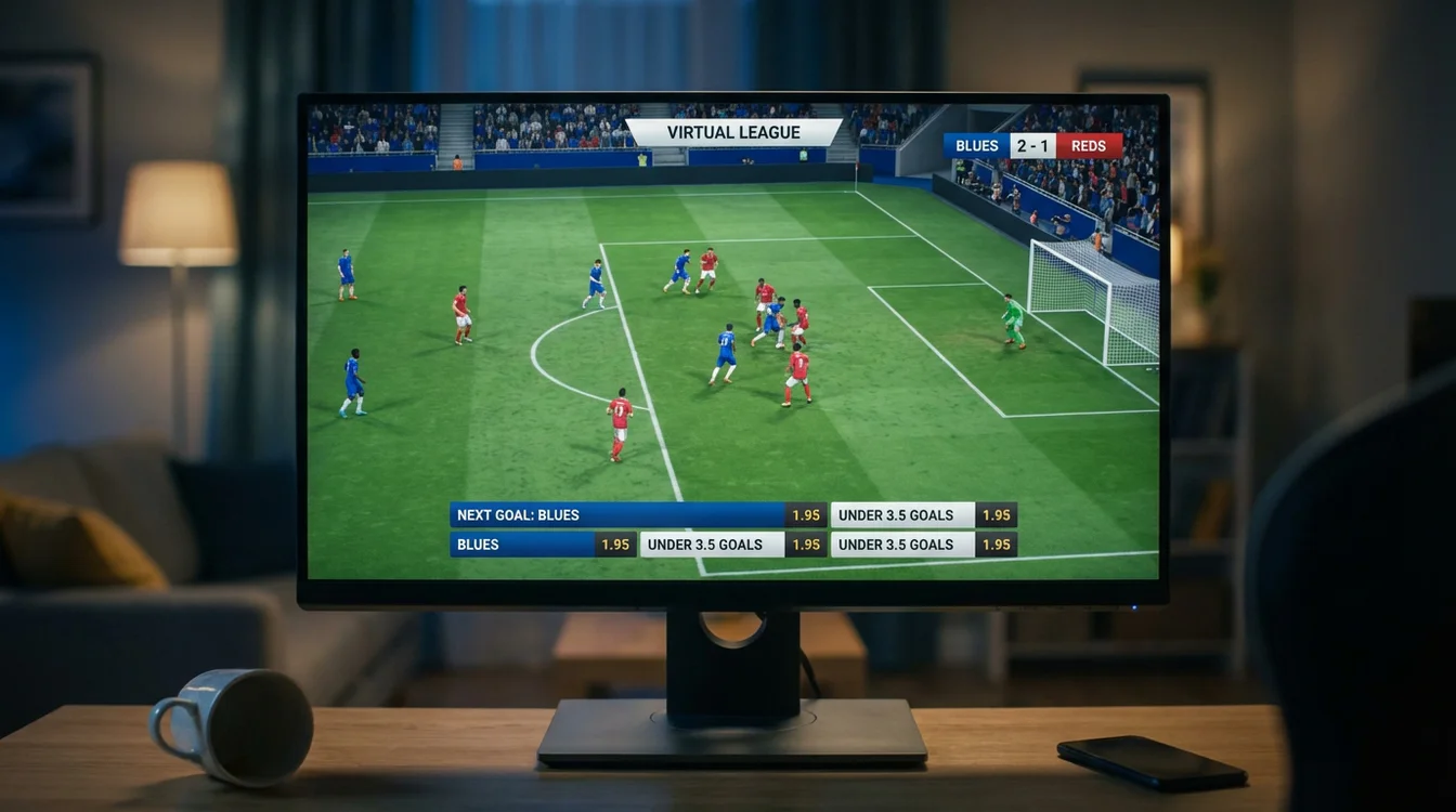 Screenshot di partita di calcio virtuale in corso