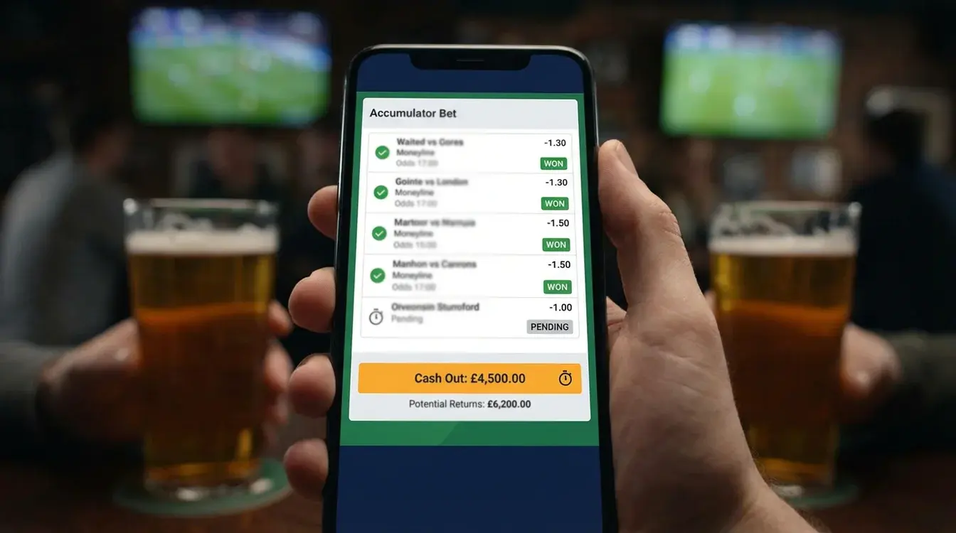 Schedina multipla con indicatore di cash out disponibile