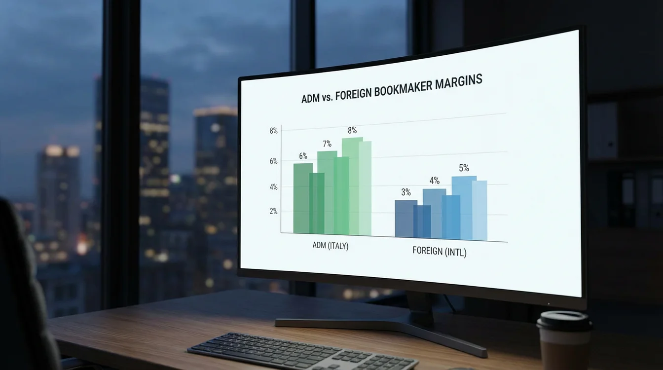 Grafico a barre che confronta margini ADM vs stranieri