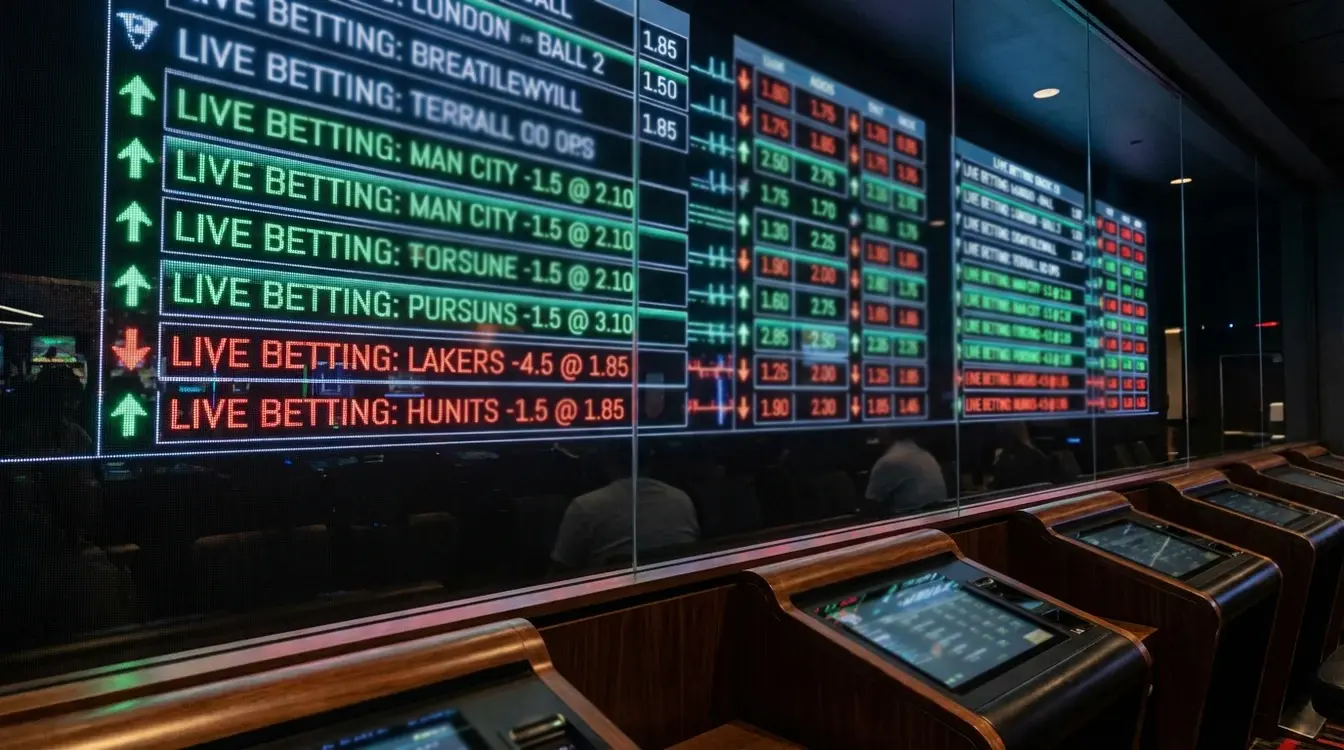 Display digitale con quote sportive che cambiano in tempo reale