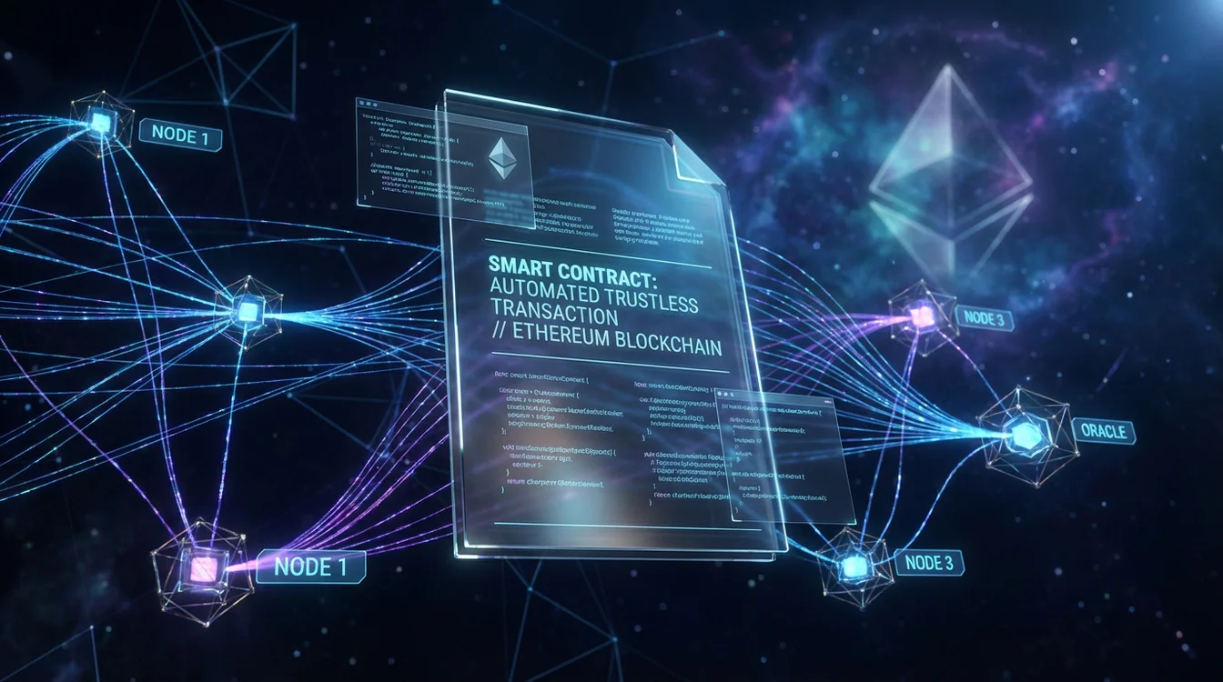 Visualizzazione astratta di smart contract su blockchain Ethereum