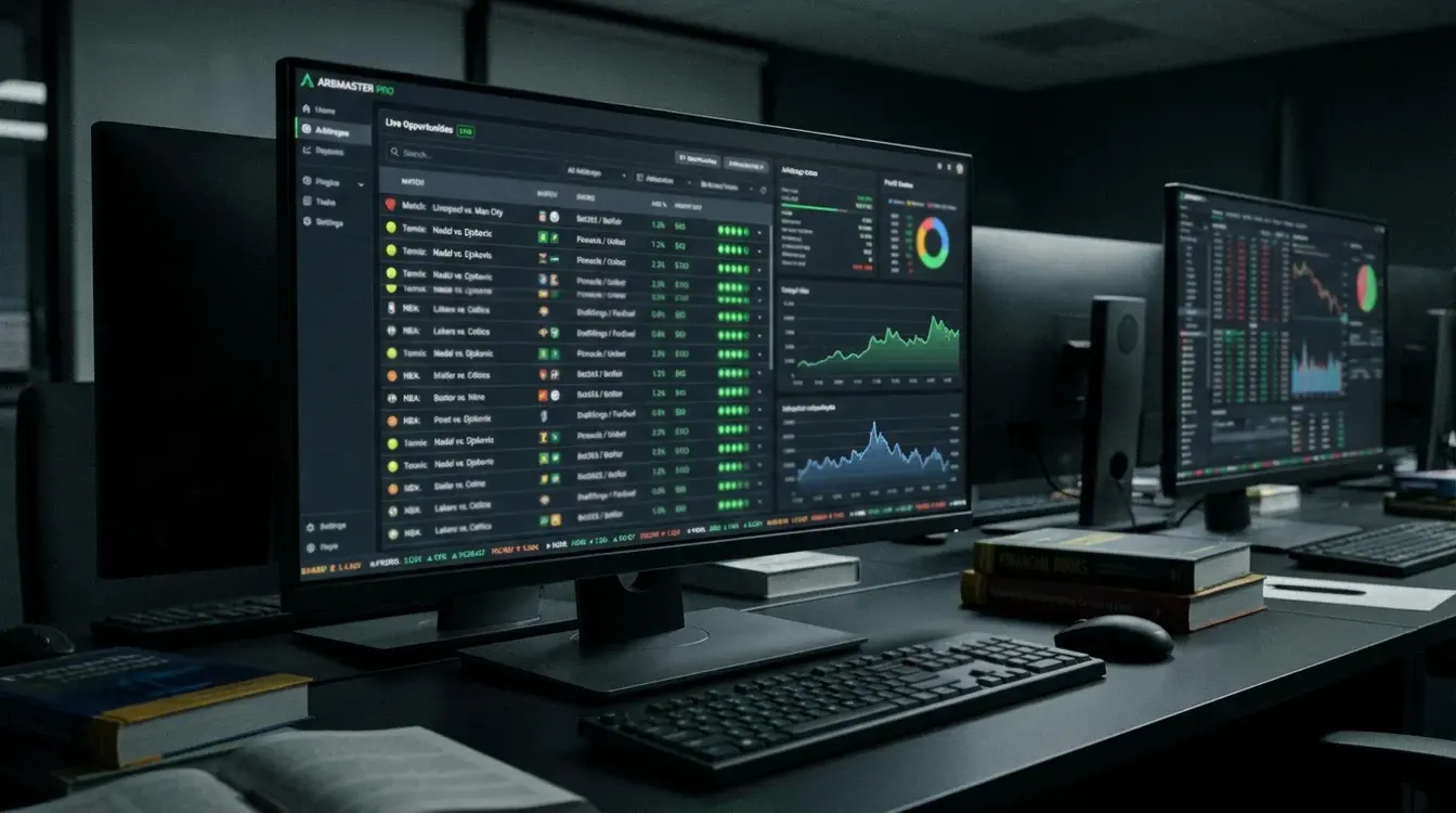 Software di arbitraggio che mostra opportunità in tempo reale