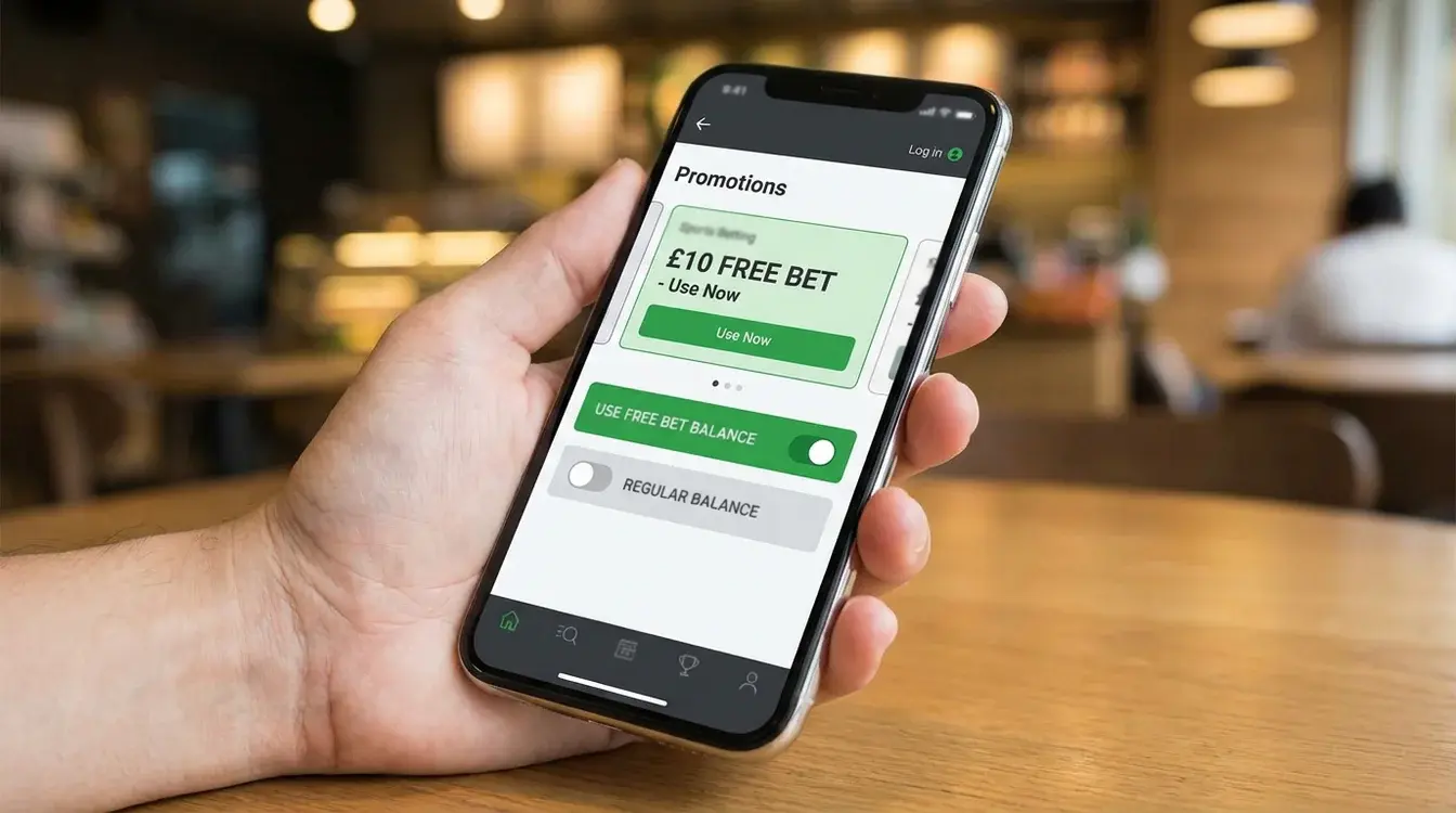 Schermata app scommesse che mostra selezione free bet disponibile